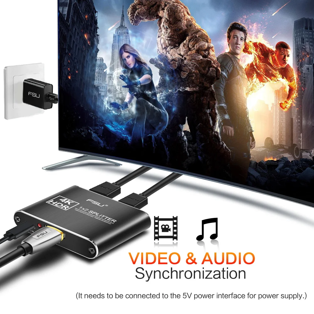 1 в 2 Выход HDMI сплит-тер 4 к 3D HDCP Full HD видео HDMI переключатель распределительный усилитель двойной дисплей для HDTV DVD PS3/4 Xbox