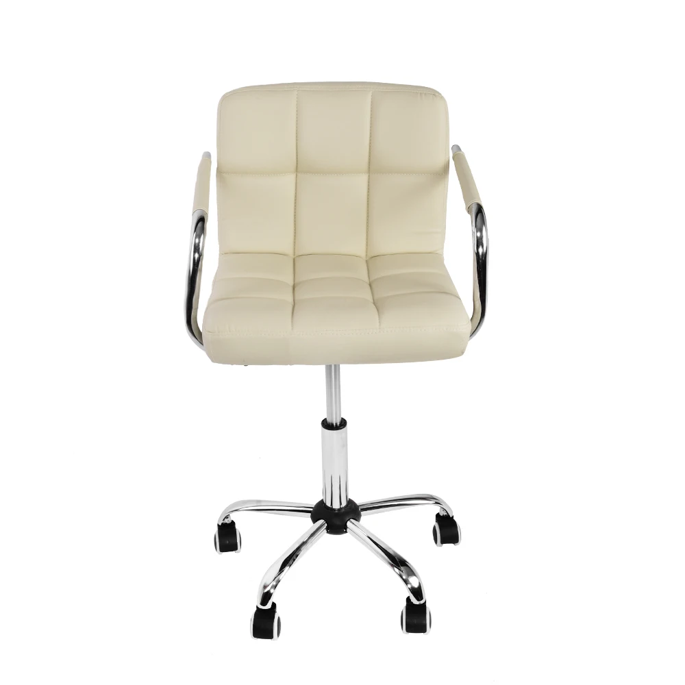  Panana Office Small Chair Faux Leather Chrome Bedroom Gaming Seating with 5 castor-wheel Arm rest A - 32975236862