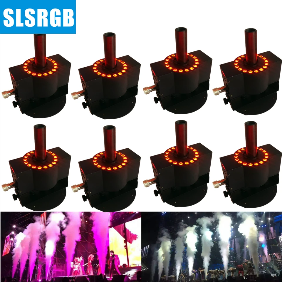 

SLSLITE 8pcs/lot Factory Direct Sales LED Co2 jet machine ,TIPTOP lights CO2 Jet device, LED Co2 Machine 18*3W RGB 3IN1