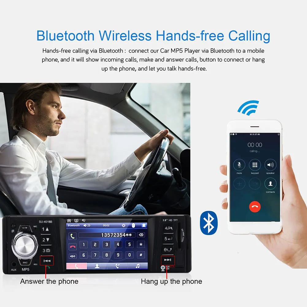 MP5 плеер fm передатчик музыкальный стереоскопический звуковой эффект Smart Bluetooth
