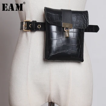 

[EAM] 2020 New Spring Summer Pu Leather White Minu-bag Personality Long Leather Belt Women Fashion Tide All-match JS652