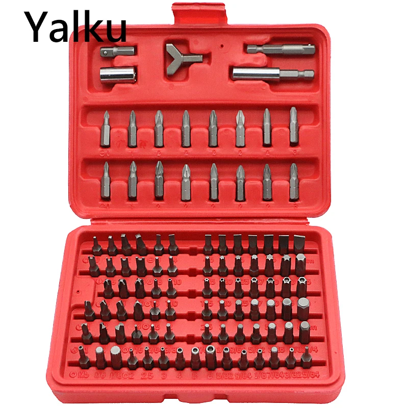 Yalku 100 в 1 ручной набор инструментов Отвертка Ручной инструмент комплект разъем адаптер для бит Repair Tool Kit Комбинации посылка торцевой ключ