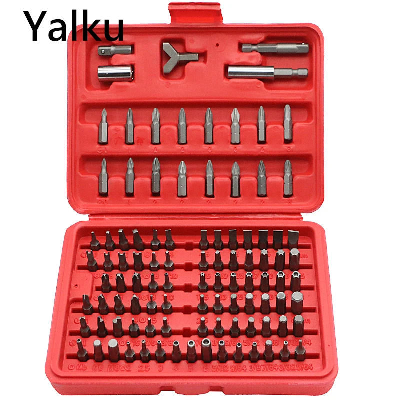 

Yalku 100 In 1 Hand Tool Set Screwdriver Hand Tool Set Socket Bit Adaptor Repair Tool Kit Combination Package Socket Wrench