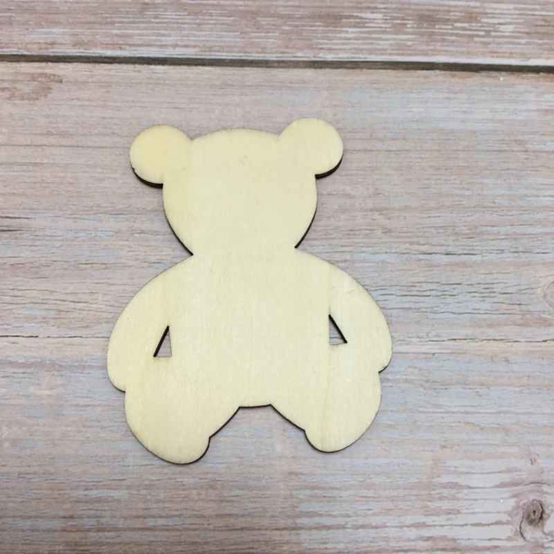 

10xUnfinished wooden cute Wooden Cut OutBlank animal ShapeDIY Christmas Crafting Wood laser cut tags