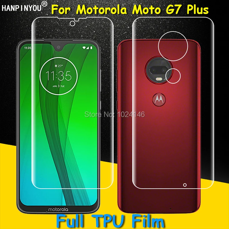 

Front/Back Full Coverage Clear Soft TPU Film Screen Protector For Motorola Moto G7 Plus , Cover Curved Parts (Not Tempered Glass