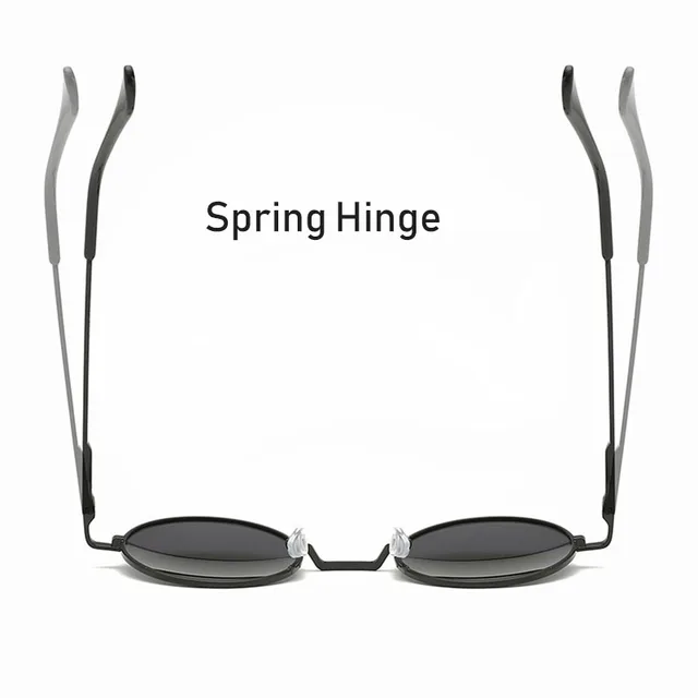 Gafas de sol polarizadas redondas Retro Vintage para hombres y mujeres, gafas de sol de diseñador de marca, marco de Metal de aleación, lentes negras, gafas de conducción, UV400 - Imagen 5