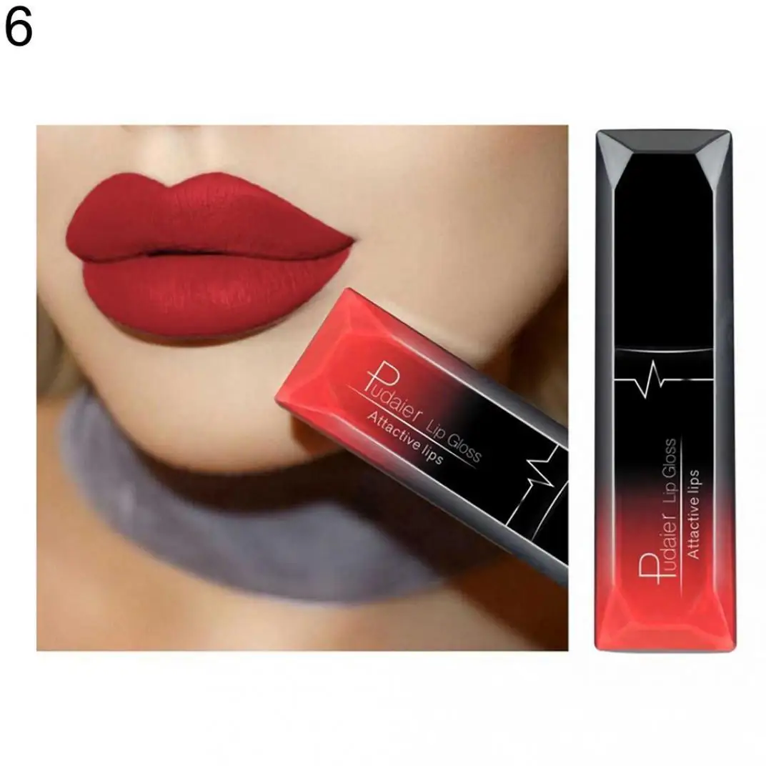 Для губ Глянцевая Жидкость Помада Matte Lip Gloss Для женщин пикантные Красота Косметическая длительное полный Размеры увлажняющий