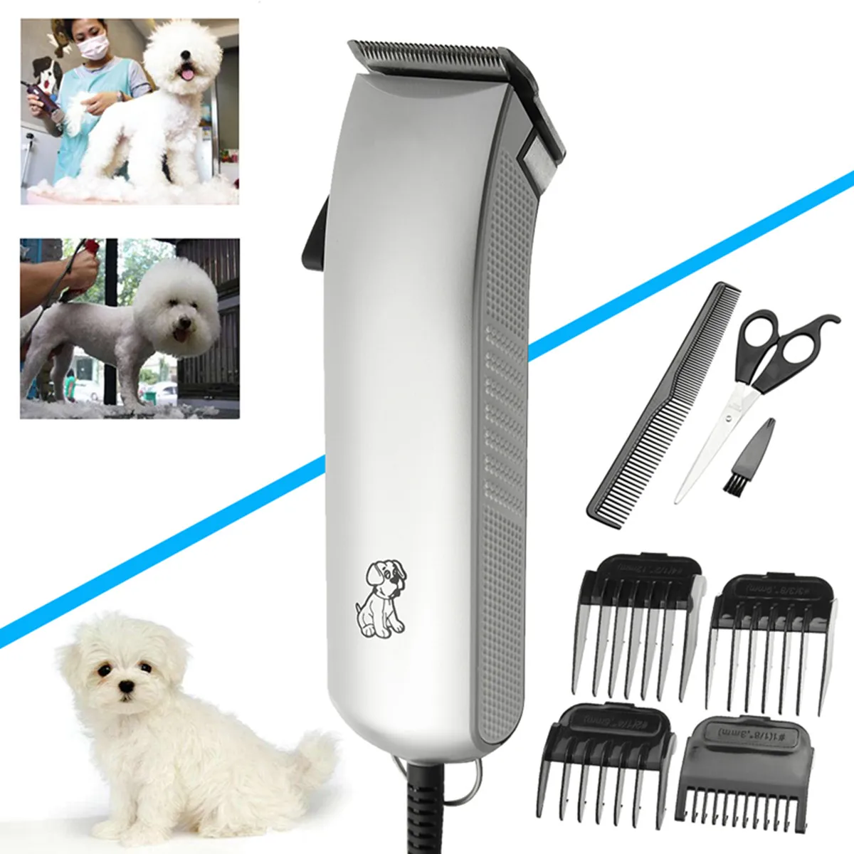 EU Регулируемый Электрический триммер для домашних животных, кошек, собак, профессиональная машинка для стрижки волос, триммер, бритва, резак для волос, машинка для стрижки собак