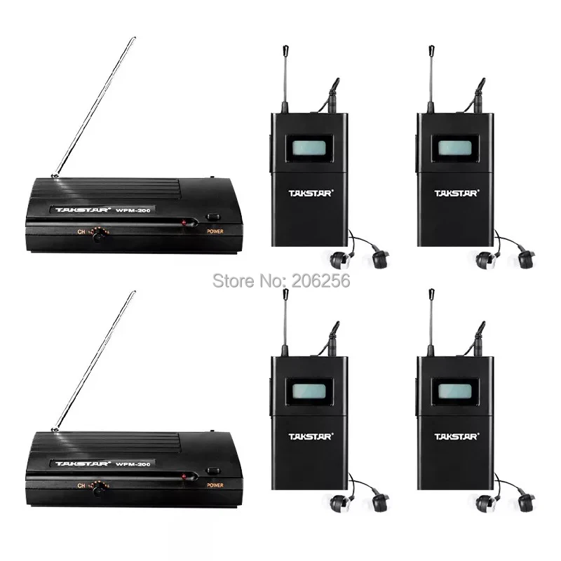 Беспроводная система контроля Takstar WPM-200 UHF стерео наушники-вкладыши 2 передатчика
