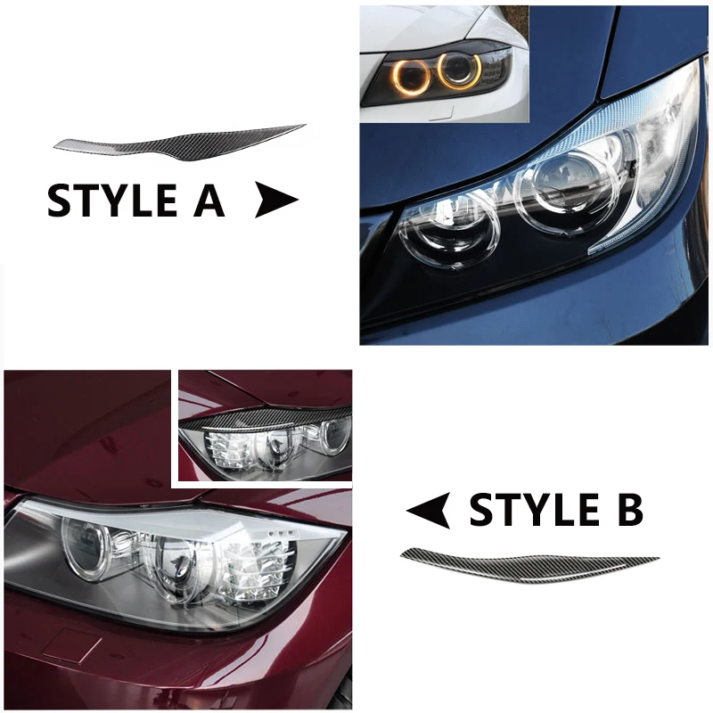 2 шт. Налобные фары из углеродного волокна для BMW 3 серии E90 2005 2007 2008 2009 2010 2011