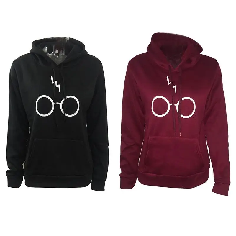 Осенне зимняя повседневная толстовка с капюшоном и длинными рукавами рисунком