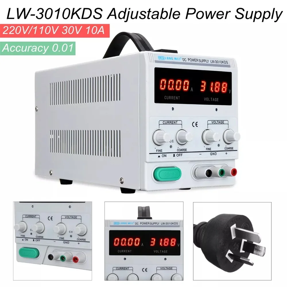 LONG WEI LW-3010KDS регулируемый светодиодный цифровой Дисплей DC Питание 110 V/220 V для детей, на возраст от 0 до 30V 0-10A переключения регулируется Питание