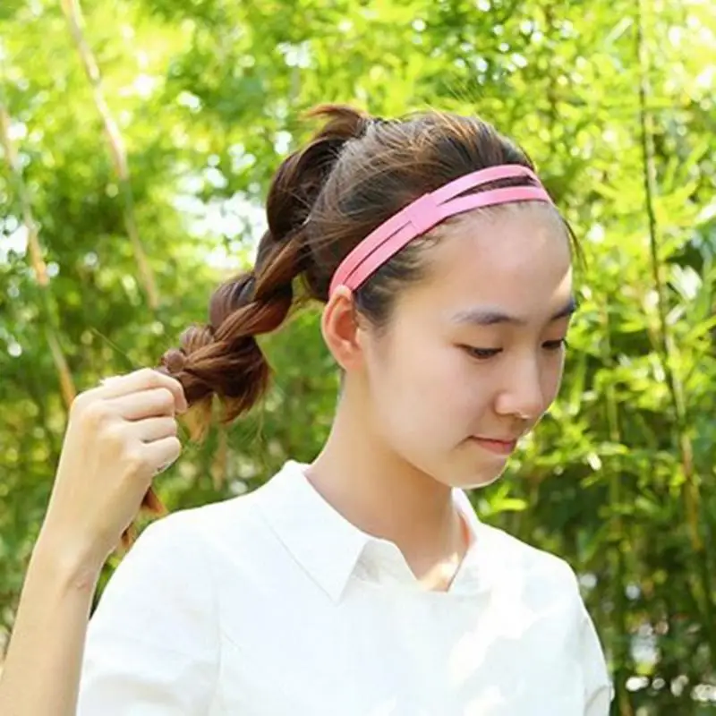 

Yoga Hair Ribbon Elasticated Candy Elastic Hairband Stylish And Practical Headband Double Antiskid Running Headband Unisex