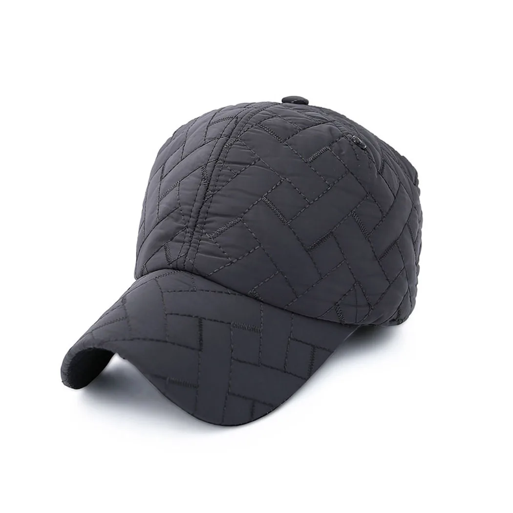 4 Colors Autumn Winter Baseball Cap Men Thick Warm Ear Protection Hats Solid Snapbak | Аксессуары для одежды