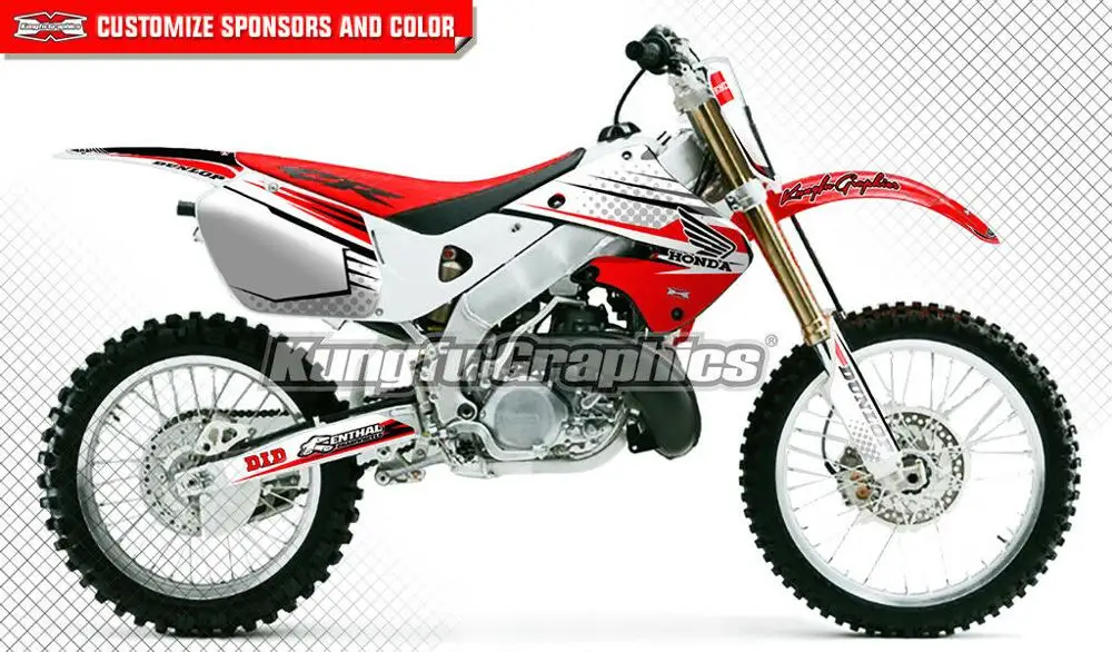 KUNGFU GRAPHICS Waterproof Sticker Labels Wrap Decal Kit for Honda CR 125 250 CR125 CR250 1997 1998 1999 Free Add Number Name | Автомобили