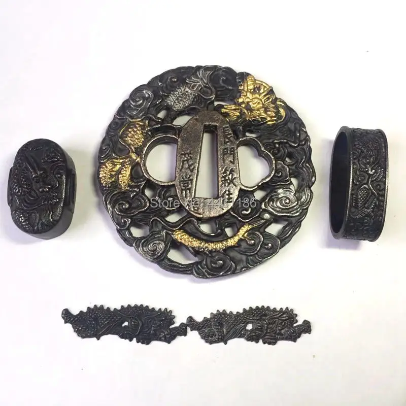 Набор дракон тема фитинги из сплава японская катана WAKIZASHI аксессуары для мечей DIY