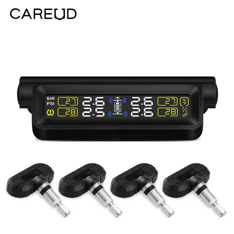 

Professional TPMS 3.7V Built-in Lithium Battery USB Cable Solar Energy Two Power Supply Tire Pressure Monitor 433.92MHz
