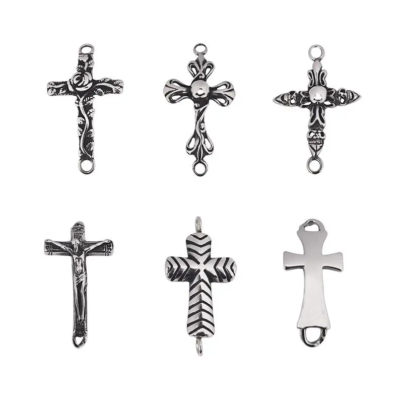 

Cross 316l Stainless Steel Connectors beads Findings DIY Jewelry Making Necklace Bracelet Connector Pendant charms Accessories