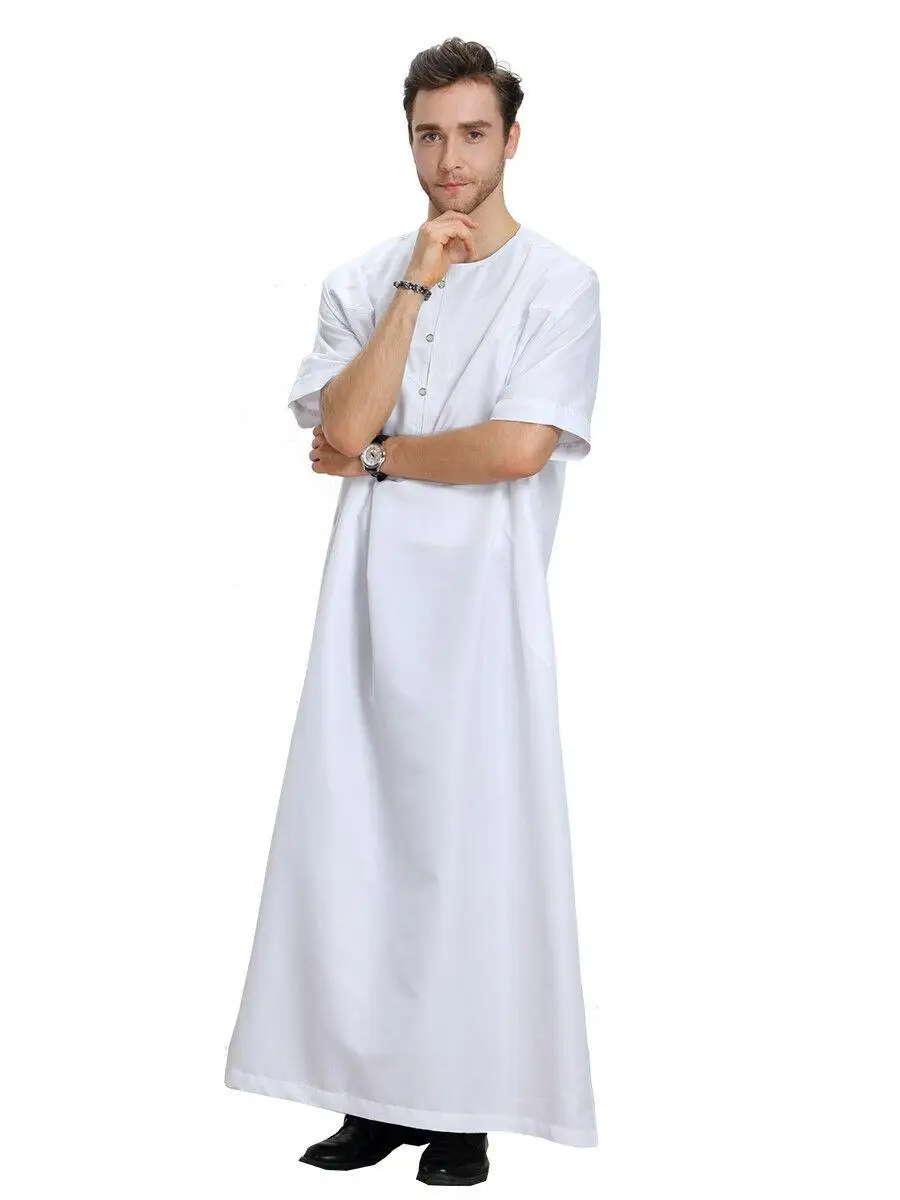 Мусульманское мужское Макси платье Jubba tobe в Дубае арабское кафтан с коротким