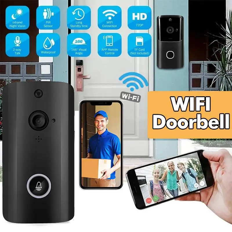 

Real-time Talking Doorbell WiFi APP Remote Video Monitoring Alarm Security Camera Two-Way Talk Intercom Doorbell Waterproof