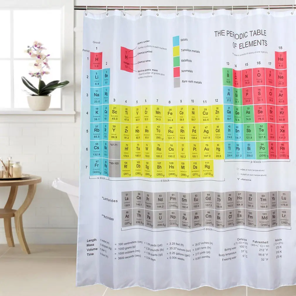 Химическая Таблица в полоску полиэстер 1,8 м длинная ткань для ванны взвешенная занавеска для душа Теория Большого Взрыва Шелдон же занавеска