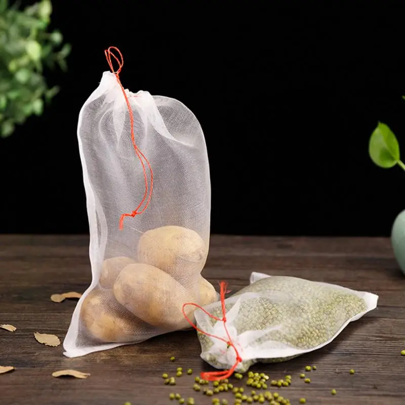 

10Pcs Garden Plants Vegetable Fruit Grow Protection Bag Anti Bird Drawstring Netting Mesh Bag Agriculture Pest Control Tool#0305