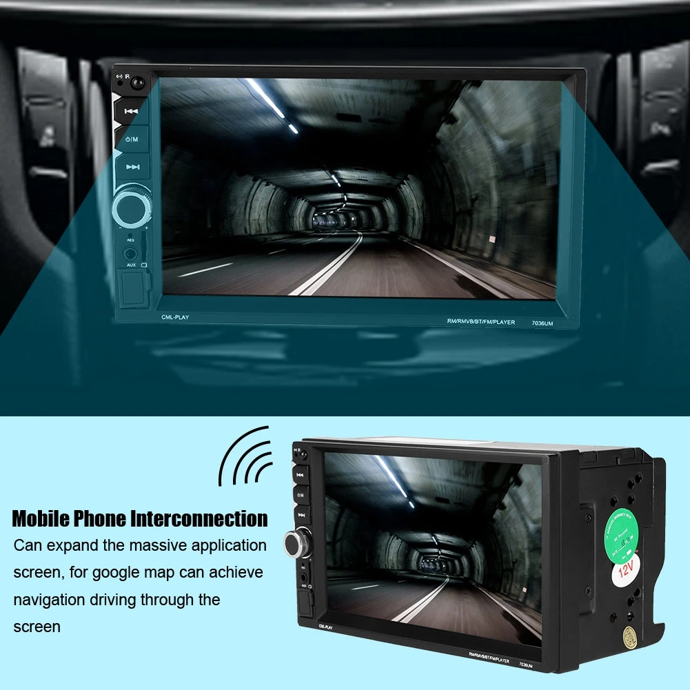 7 дюймов 2Din MP5 7036UM автомобильное радио Bluetooth MP4 плеер сенсорный экран