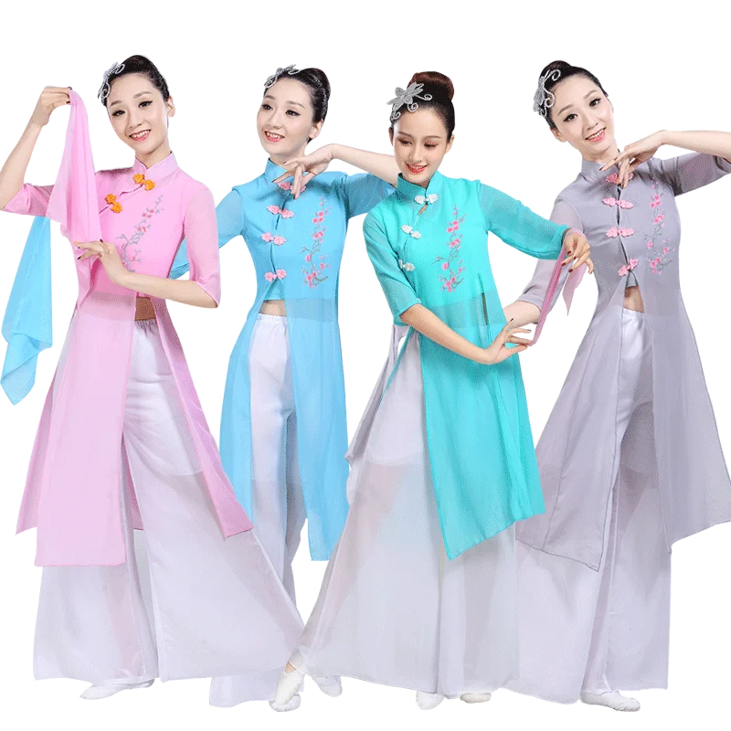 Ограниченный выпуск китайский Hanfu Сценические костюмы для певцов костюм для классических танцев женские кайт Китайский Стиль монохромный форма