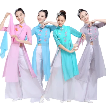 

2019 Limited Real Chinese Hanfu Stage Costumes For Singers Classical Dance Costume Female Kite Chinese Style Monochrome Uniform