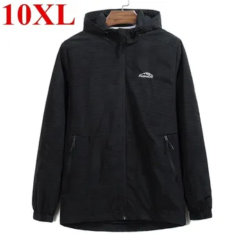 

10xl Plus Size Ultra-light Men's Summer Hooded Jacket Windbreaker Packable Skin Coat Sunscreen Waterproof Beach Casual Jackets