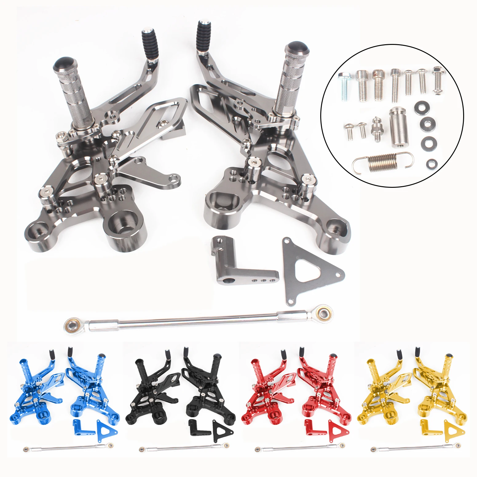 

Adjustable Rear Set Foot Pegs Pedal Footrest Rearset Kit Set For Yamaha MT-09 2014 2015 2016 Aluminum