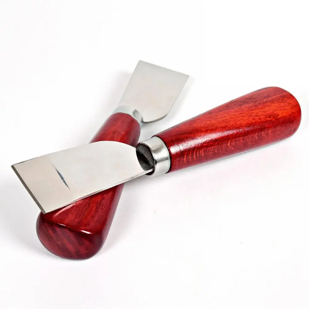 

DIY Handmade Leather Carving Tools Pure Steel Red Wooden Leather Cutter Multi-Functional Craft Leather Edge Cutting Tool