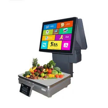 

New Fruit Shop 15kg Price Computing Weighing Scale with Double Touch Screen for POS Cash Register System