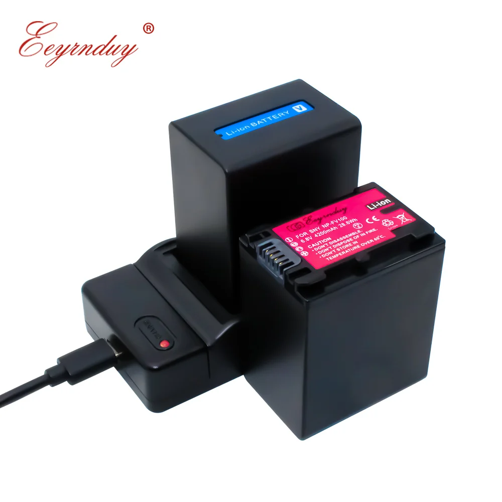 2 аккумулятора + USB зарядное устройство для камер SONY NP FV100 AX53 CX675/B CX455/B CX220 CX230 CX290 CX330