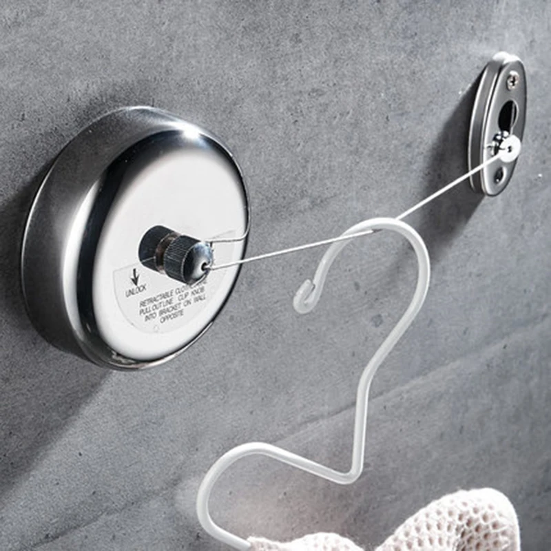 

Portable Stainless Steel Retractable Clothesline Indoor Laundry Hanger Clothes Dryer Organizer Balcony Clothes Drying Rope
