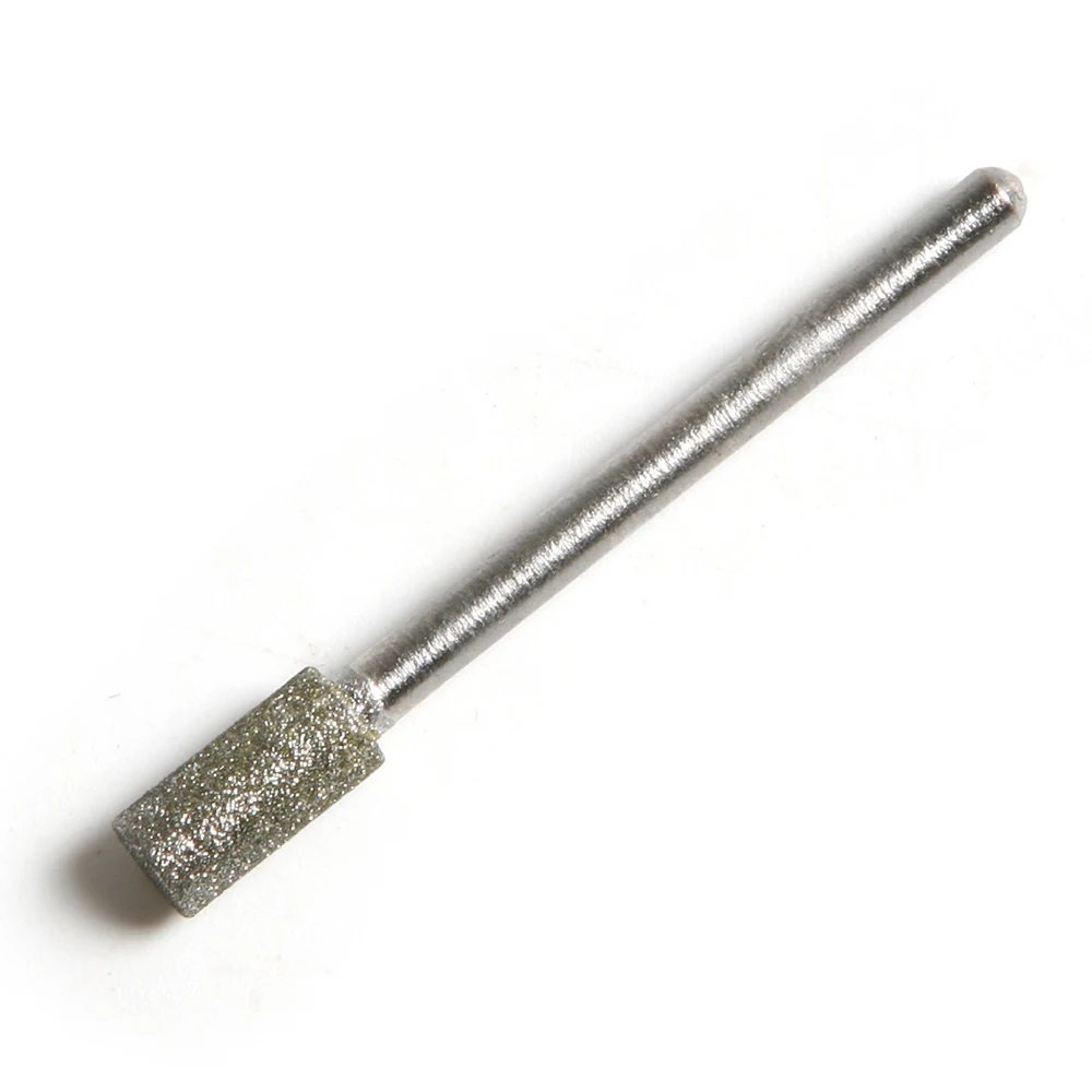 

Good Quality 1pcs 3x3mm 3x4mm 3x5mm 3x6mm Silver Tone Diamond Coated Cylinder Head Grinding Bit Grinder Dremel Accessories