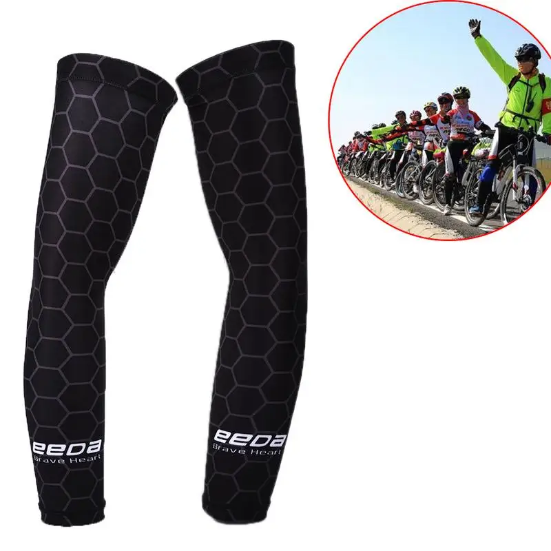 2 Pcs New UV Protection Cycling Arm Sleeves Men Women Cycles Sun