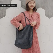 Для женщин Винтаж шерстяные Холст сумка женская Винтаж сумка в клетку сумки женские шерсть хозяйственные сумки Новые поступления