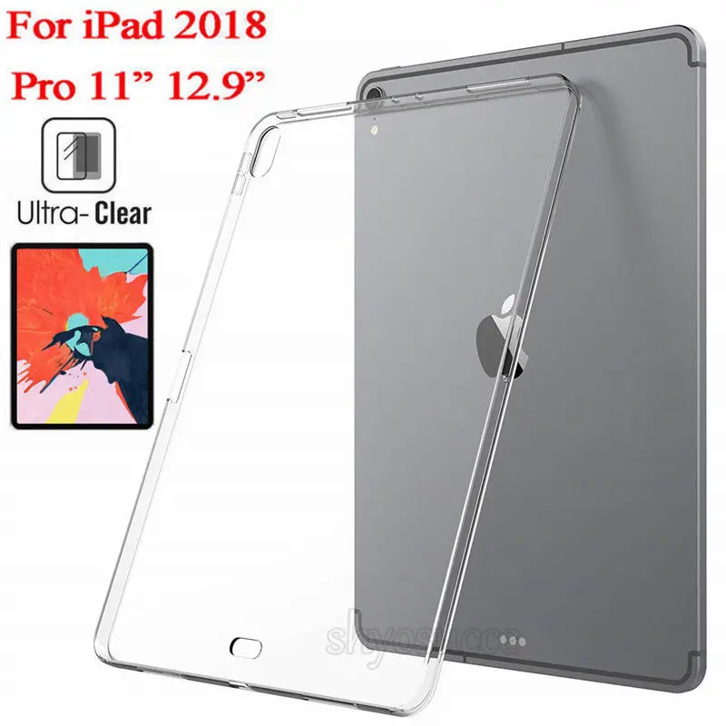 

For Apple New iPad Pro 11" Pro 12.9" 2018 case Shockproof Silicone Transparent Tpu Shell Tablet Back Cover iPad 2018 New Models