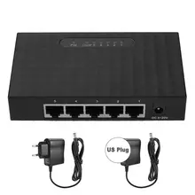 5 портов Быстрый 10/100/1000 Мбит/с гигабитный Ethernet LAN концентратор сетевой гигабитный коммутатор 100-240 в черный на продажу