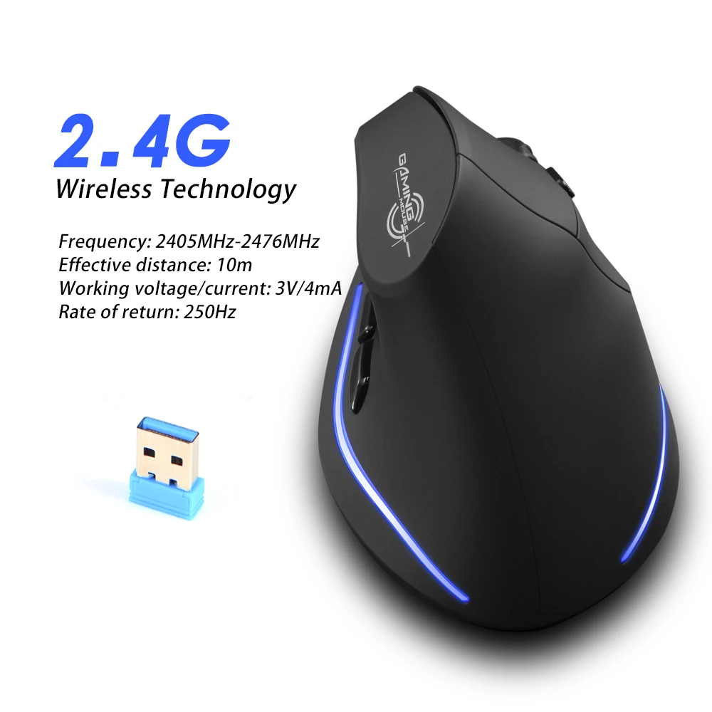 F-35 Mouse Wireless Vertical Mouse Ergonomic Rechargeable 2400 DPI Optional Portable Gaming Mouse for Mac Laptop PC Computer wireless mouse