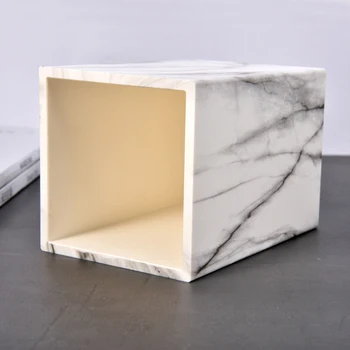 

New-Marble Desk Pen Pencil Holder Case Box Makeup Brush Office Organizer Stationery
