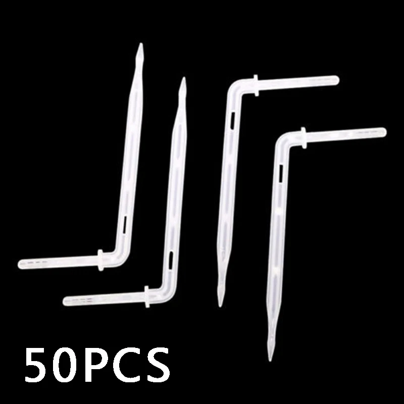 Шт. 50 шт. изогнутая Стрелка Dripper парниковых капельного излучатель растения