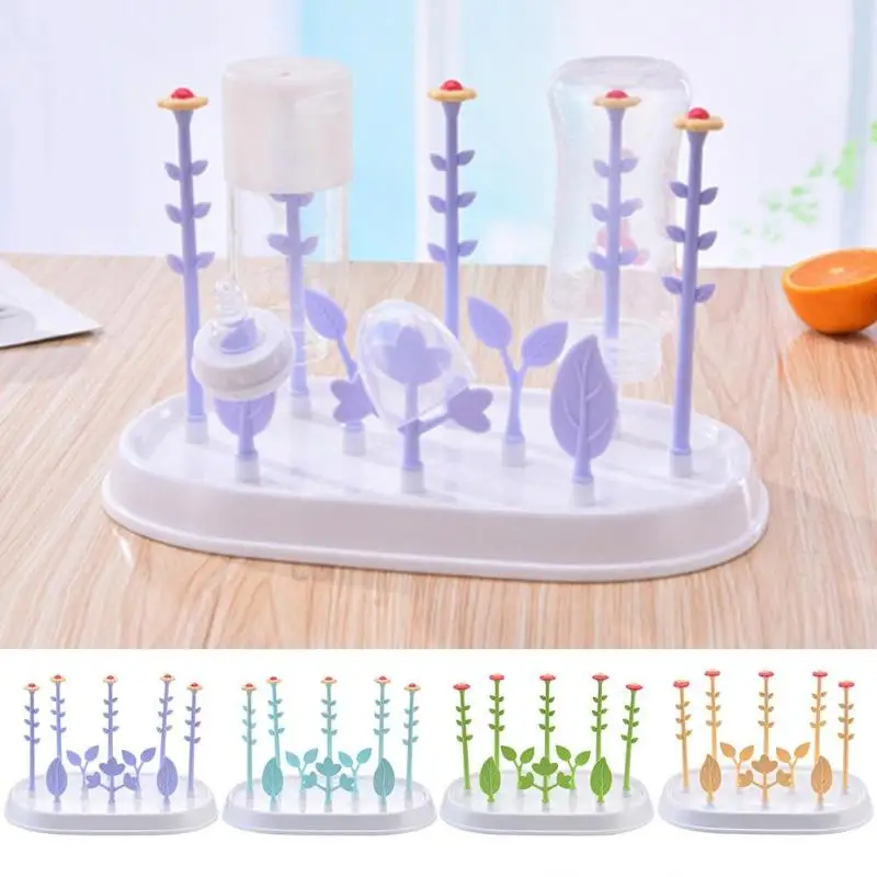

Bottles Drain Rack Tree Shape Drying Rack Storage Nipple Shelf Baby Care Infant Pacifier Feeding Cup Holder Tree Dryer Shelf