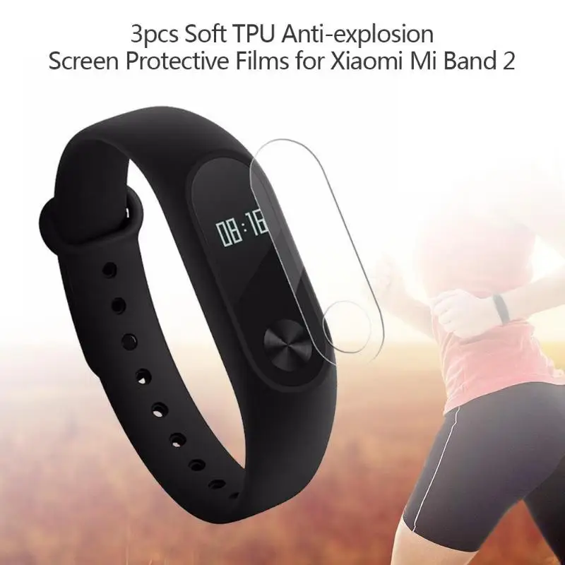 

3pcs Soft TPU Anti-explosion Screen Protective Films for Xiaomi Mi Band 2