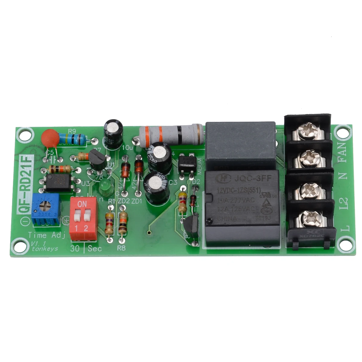 

AC 110V-240V Delay Turn OFF Module Relay Timer Control Switch Adjustable Timing Turn Off Board