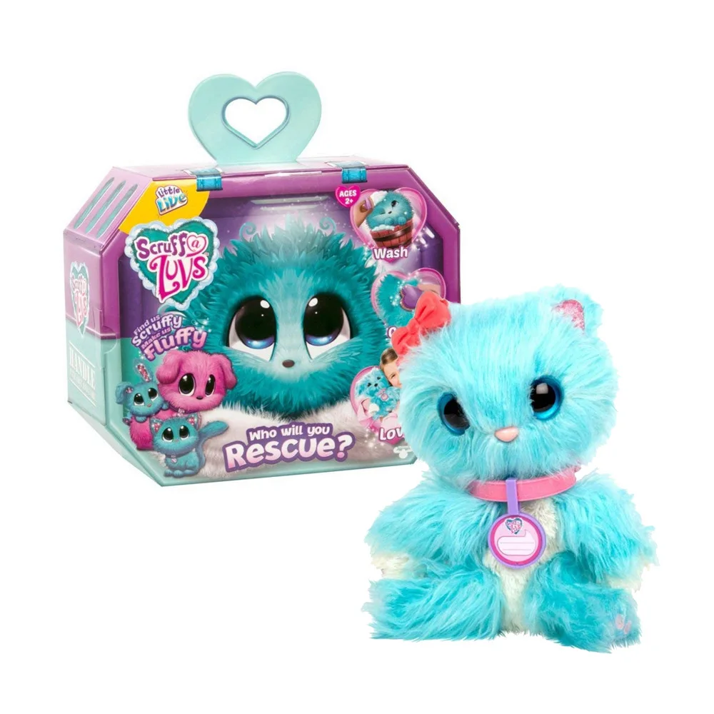 

Topekia Pomsies Little Live Scruff-A-Luvs Cute Teddy Bear Stuffed Animals Plush Toy Blue Teddy Bear Christmas Gift for Kids