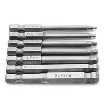 Mayitr 7 шт. 2,5 ''65 мм Ручные Инструменты Отвертка Магнитный шаровой наконечник шестигранные наконечники отвертки дрель инструмент