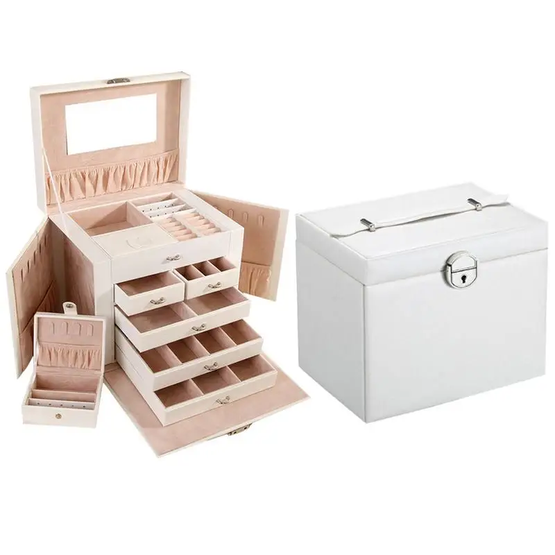 

Fashion Simple Leather Storage Box Girl Jewelry Box Jewelry Multi-layer Jewelry Storage Box