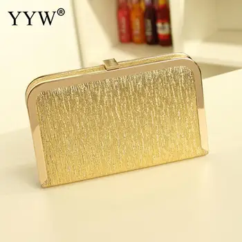 

2019 Gold handbag envelope square women Pu Leather evening party Clutch silver handbag and Purse Female Wedding Clutches elegant